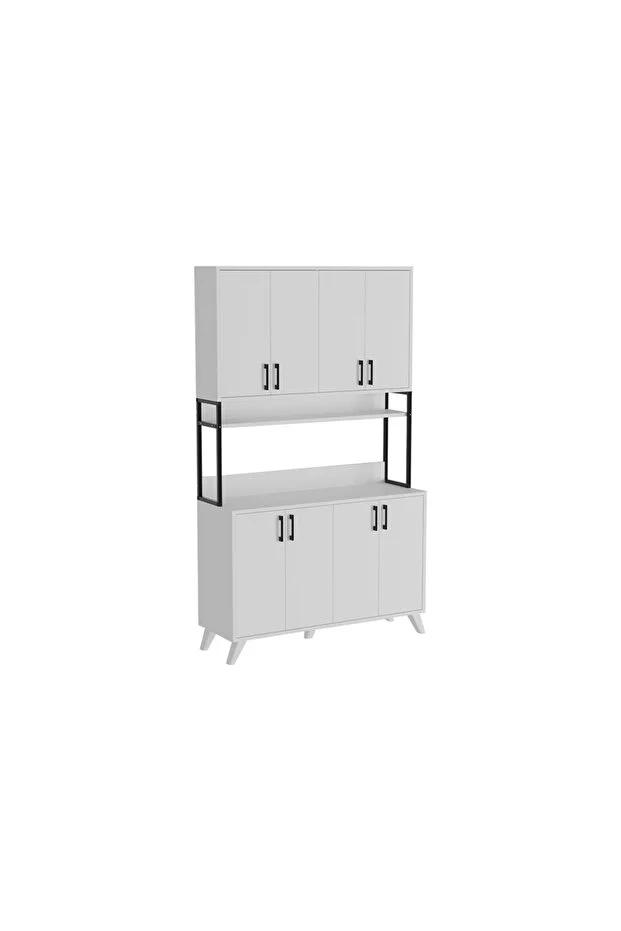 8 Kapaklı Çok Amaçlı Dolap Defne Mutfak Dolabı Erzak Dolabı Kiler Dolabı Beyaz